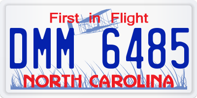 NC license plate DMM6485