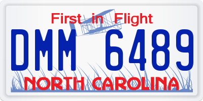 NC license plate DMM6489