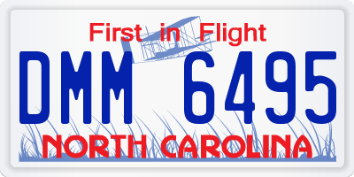 NC license plate DMM6495