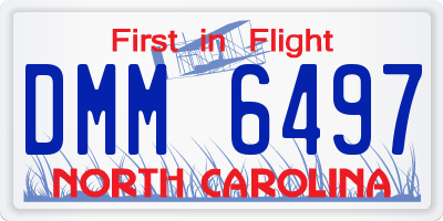 NC license plate DMM6497