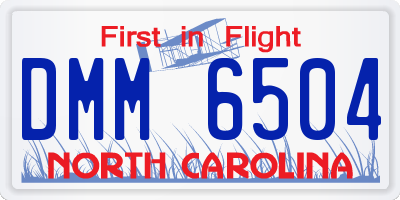 NC license plate DMM6504