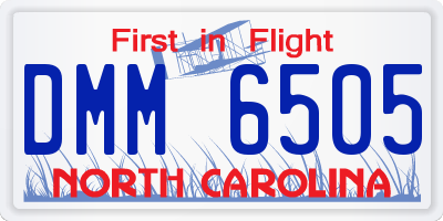 NC license plate DMM6505