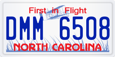 NC license plate DMM6508