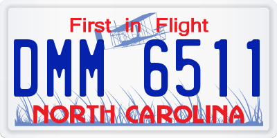 NC license plate DMM6511