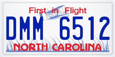 NC license plate DMM6512