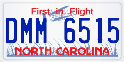 NC license plate DMM6515