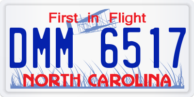 NC license plate DMM6517