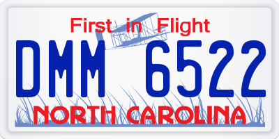 NC license plate DMM6522