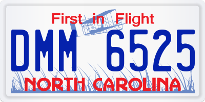 NC license plate DMM6525