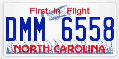 NC license plate DMM6558