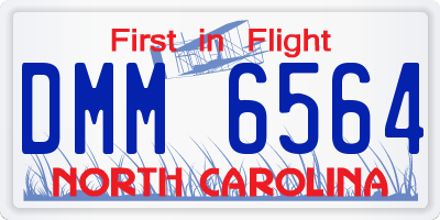 NC license plate DMM6564