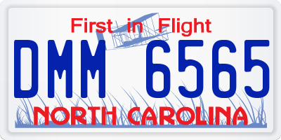 NC license plate DMM6565