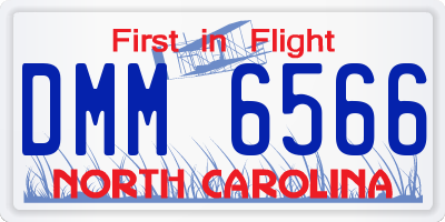 NC license plate DMM6566