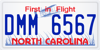 NC license plate DMM6567