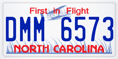 NC license plate DMM6573