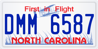 NC license plate DMM6587