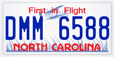 NC license plate DMM6588