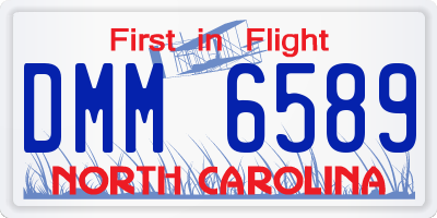 NC license plate DMM6589