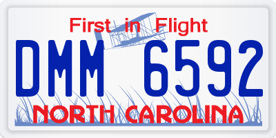 NC license plate DMM6592
