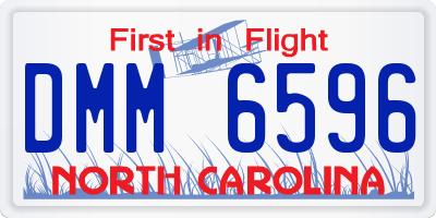 NC license plate DMM6596