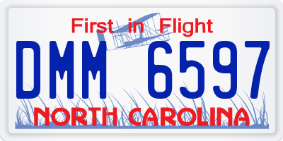 NC license plate DMM6597