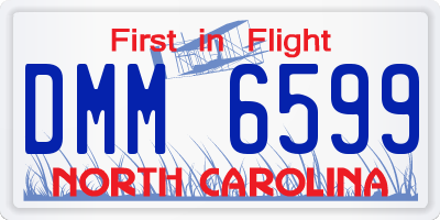 NC license plate DMM6599