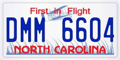 NC license plate DMM6604