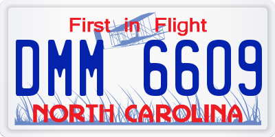 NC license plate DMM6609