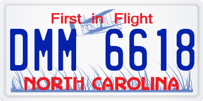 NC license plate DMM6618