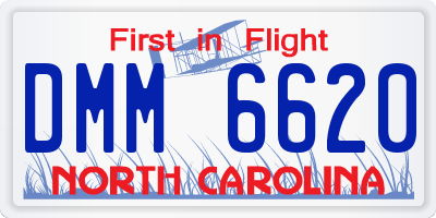 NC license plate DMM6620