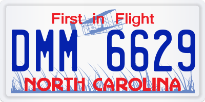 NC license plate DMM6629