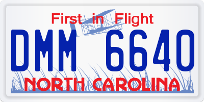 NC license plate DMM6640