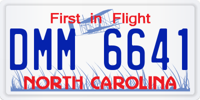 NC license plate DMM6641