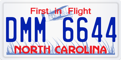 NC license plate DMM6644