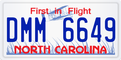 NC license plate DMM6649