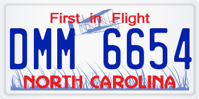 NC license plate DMM6654