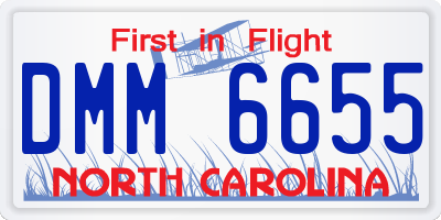 NC license plate DMM6655