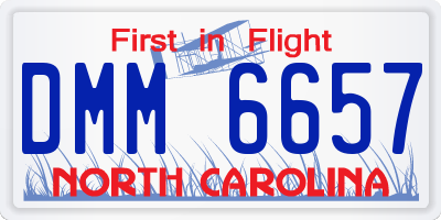 NC license plate DMM6657