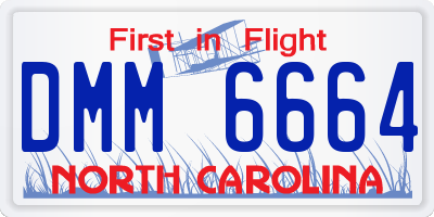 NC license plate DMM6664