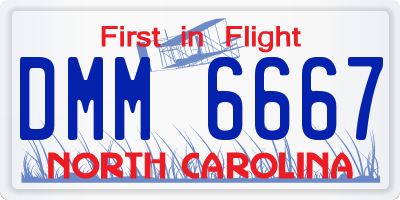 NC license plate DMM6667