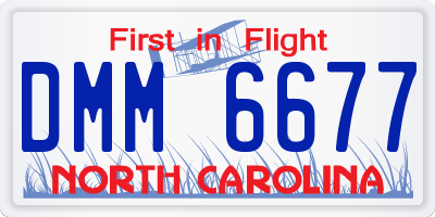 NC license plate DMM6677
