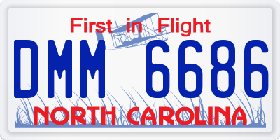 NC license plate DMM6686