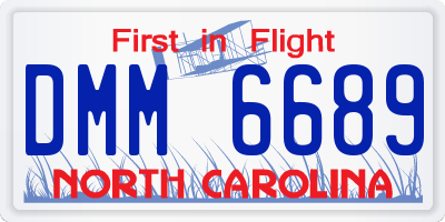 NC license plate DMM6689