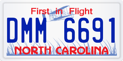 NC license plate DMM6691