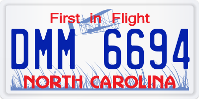 NC license plate DMM6694