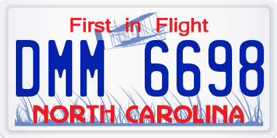 NC license plate DMM6698