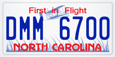 NC license plate DMM6700