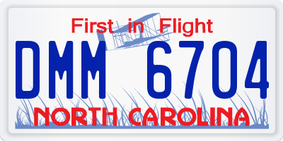 NC license plate DMM6704