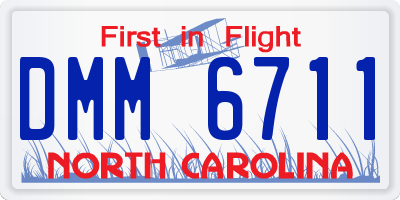 NC license plate DMM6711