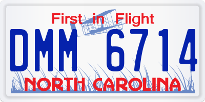 NC license plate DMM6714